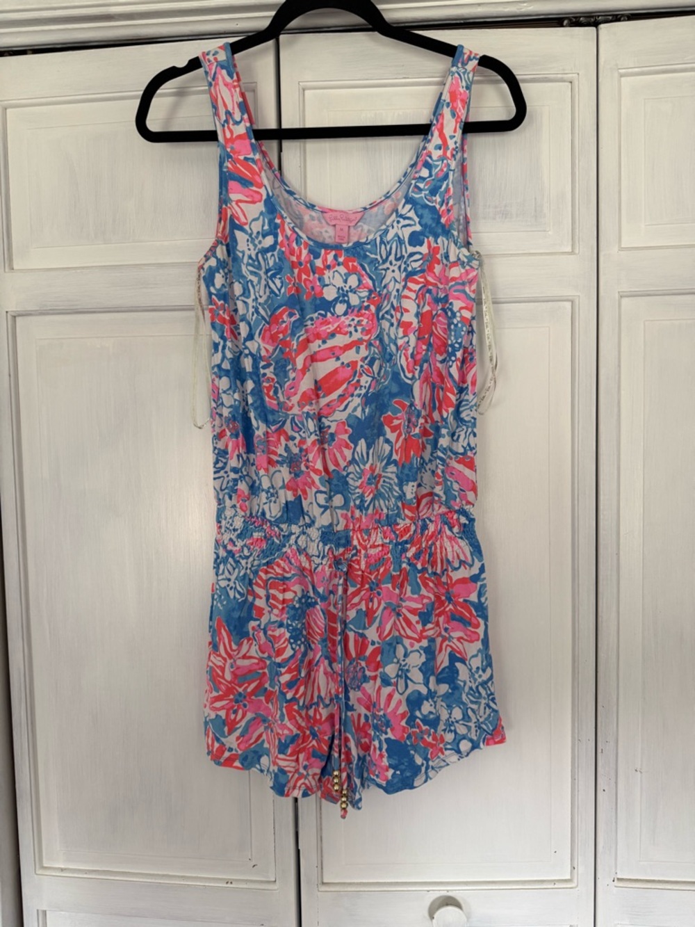 Lilly Pulitzer Blue Pink Floral Mini Dress Romper